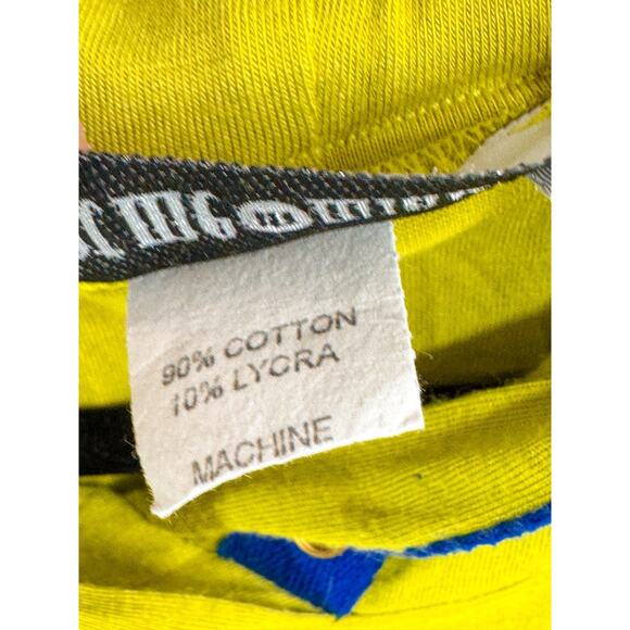 VTG Meet Me In Miami Large Lime Green Hoodie Grommet Detail Lightening Blot USA - Picture 4 of 7